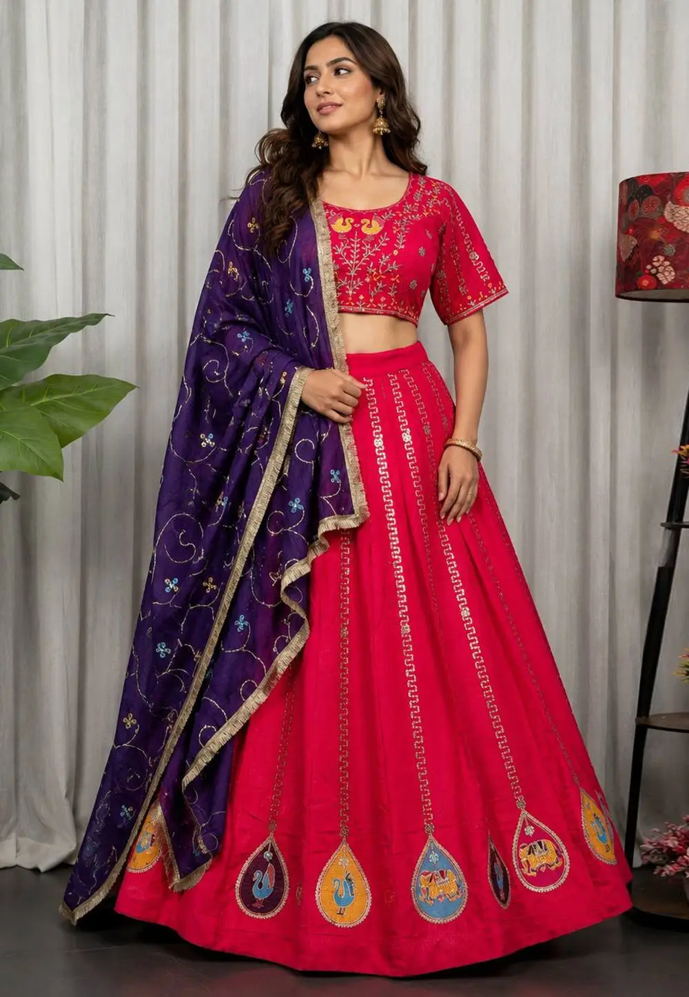 Pink Silk Navratri Chaniya Choli 333449