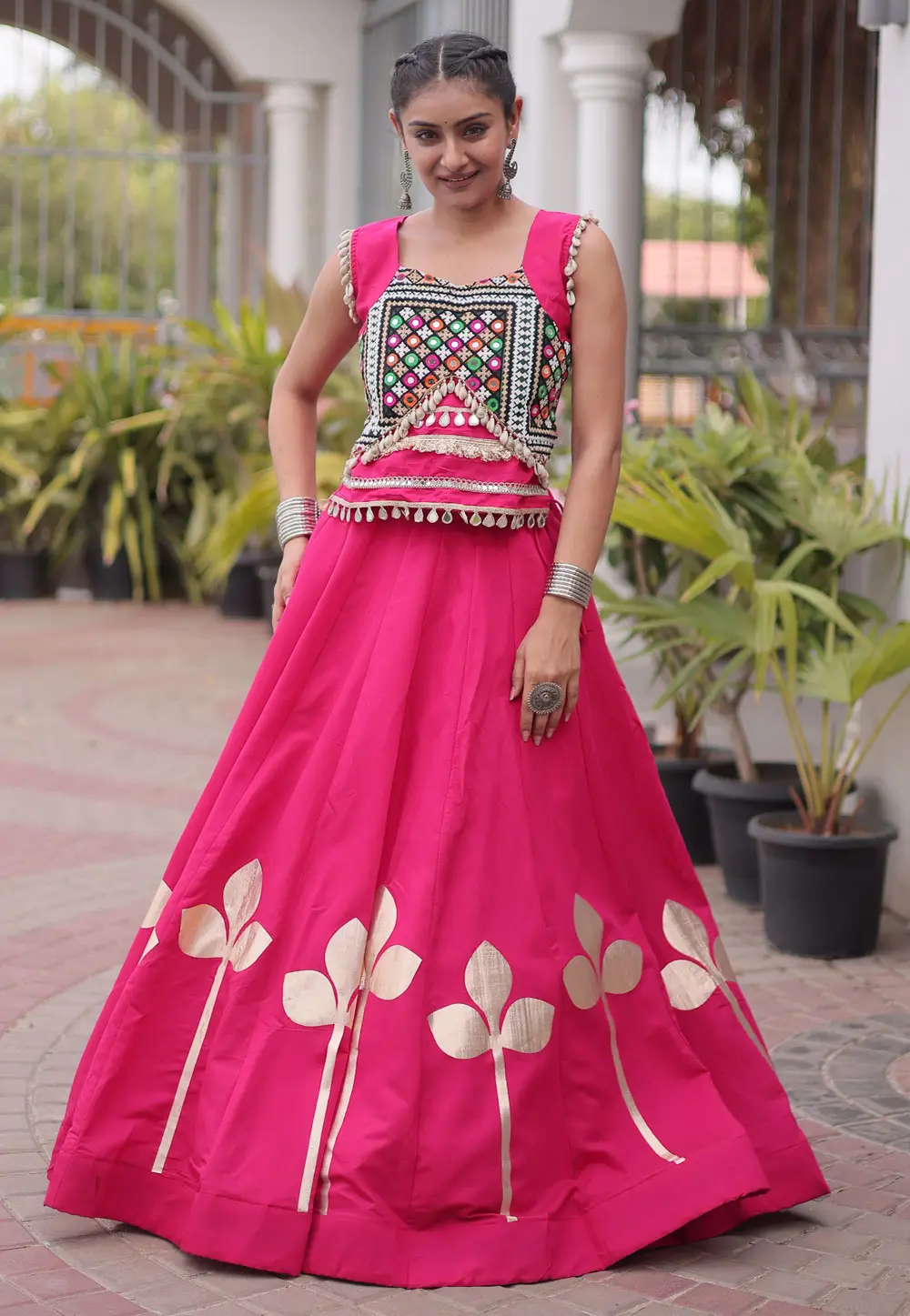 Pink Silk Navratri Chaniya Choli 333699