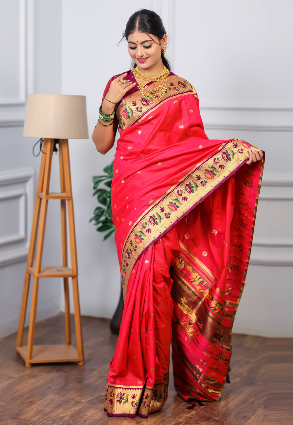 Pink Silk Paithani Saree 328079