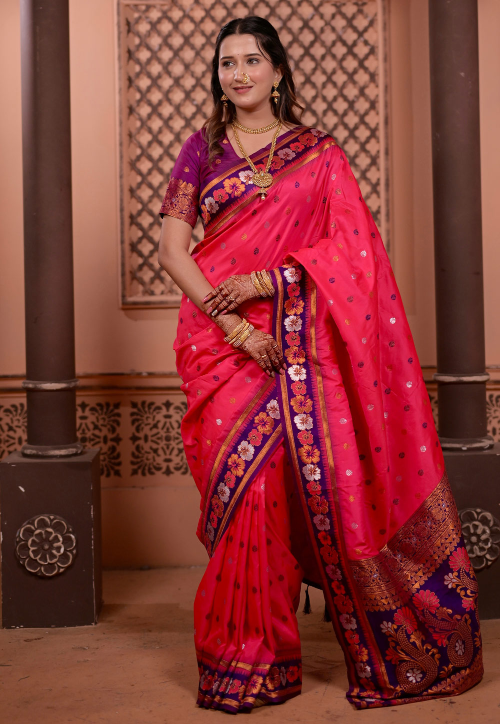 Pink Silk Paithani Saree 327759