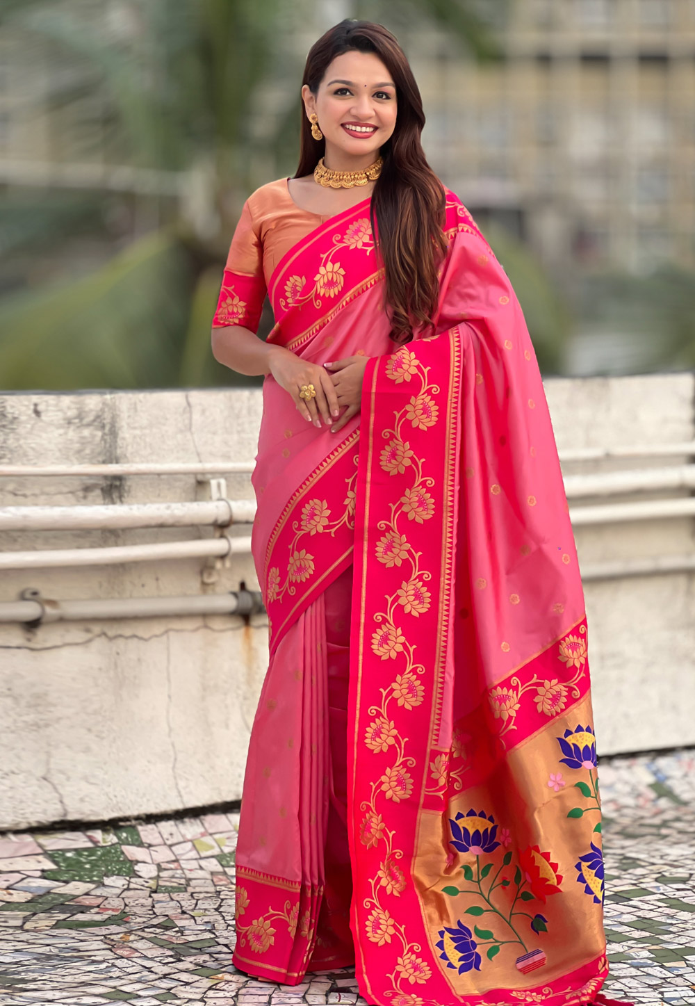 Pink Silk Paithani Saree 326524