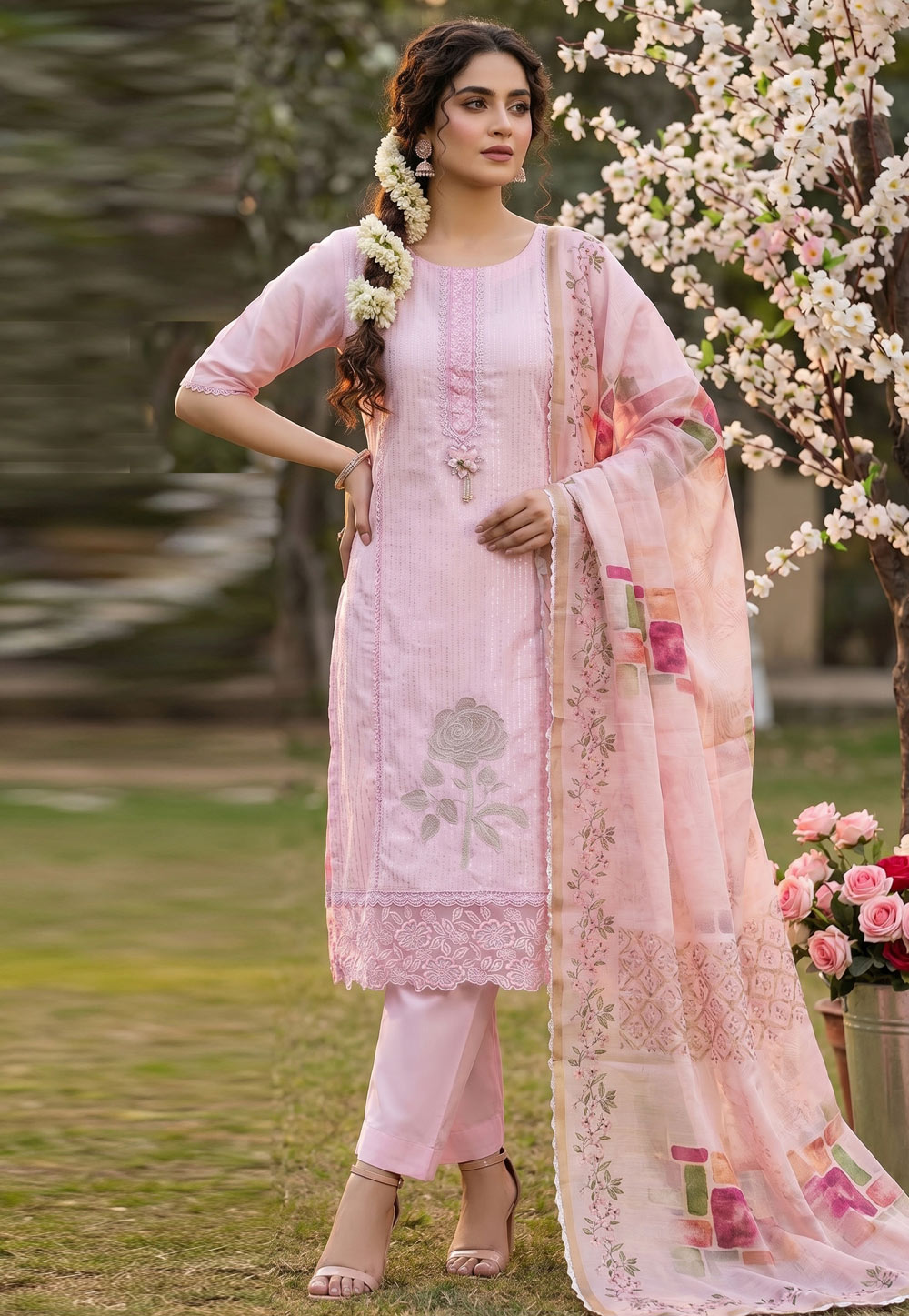 Pink Silk Pakistani Suit 327455