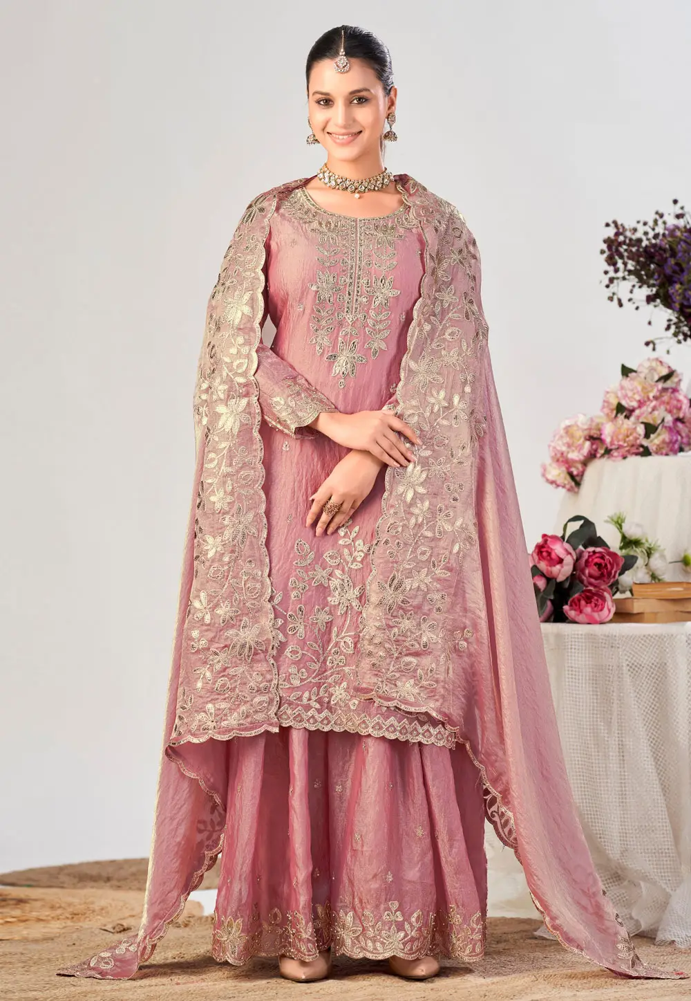 Pink Silk Pakistani Suit 334556