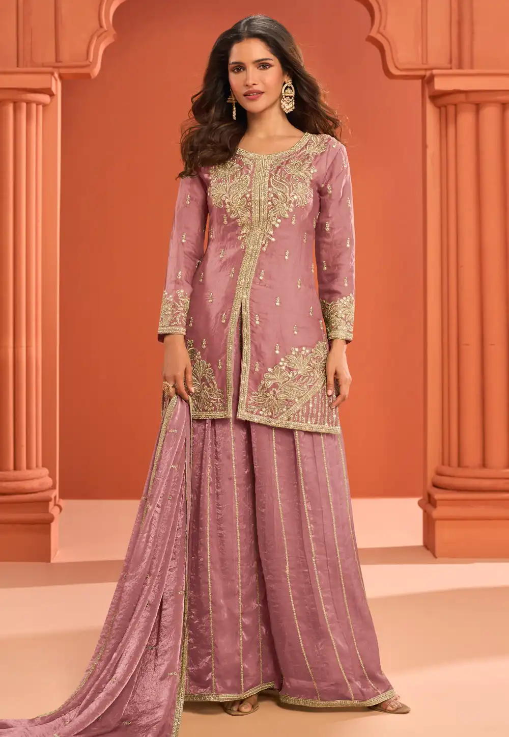 Pink Silk Pakistani Suit 324071