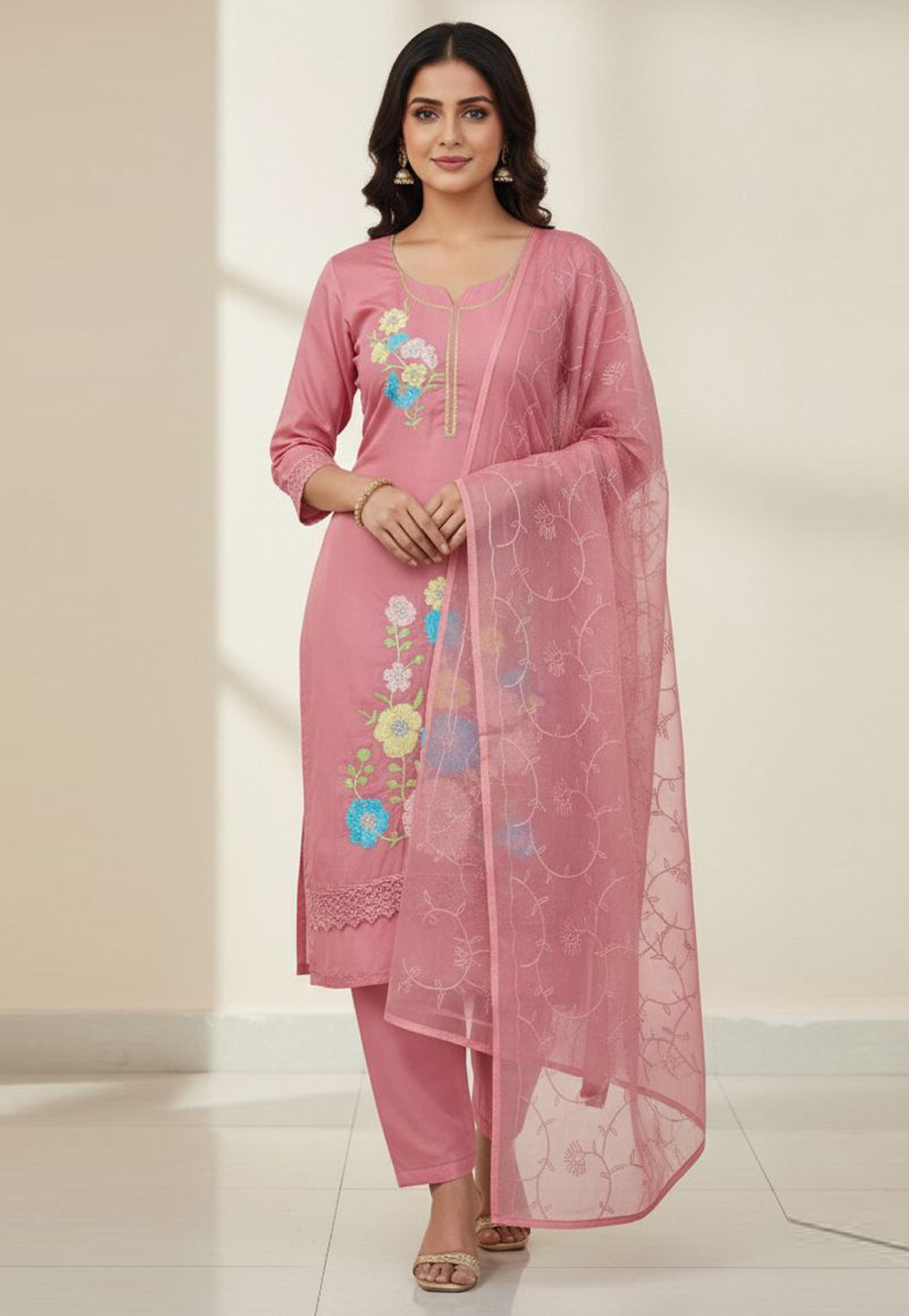 Pink Silk Pakistani Suit 330312