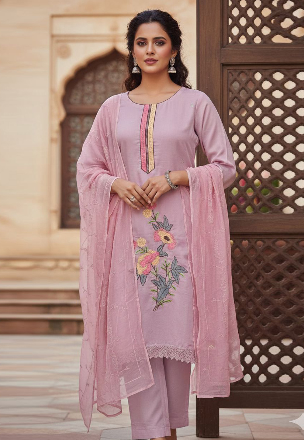 Pink Silk Pakistani Suit 330316