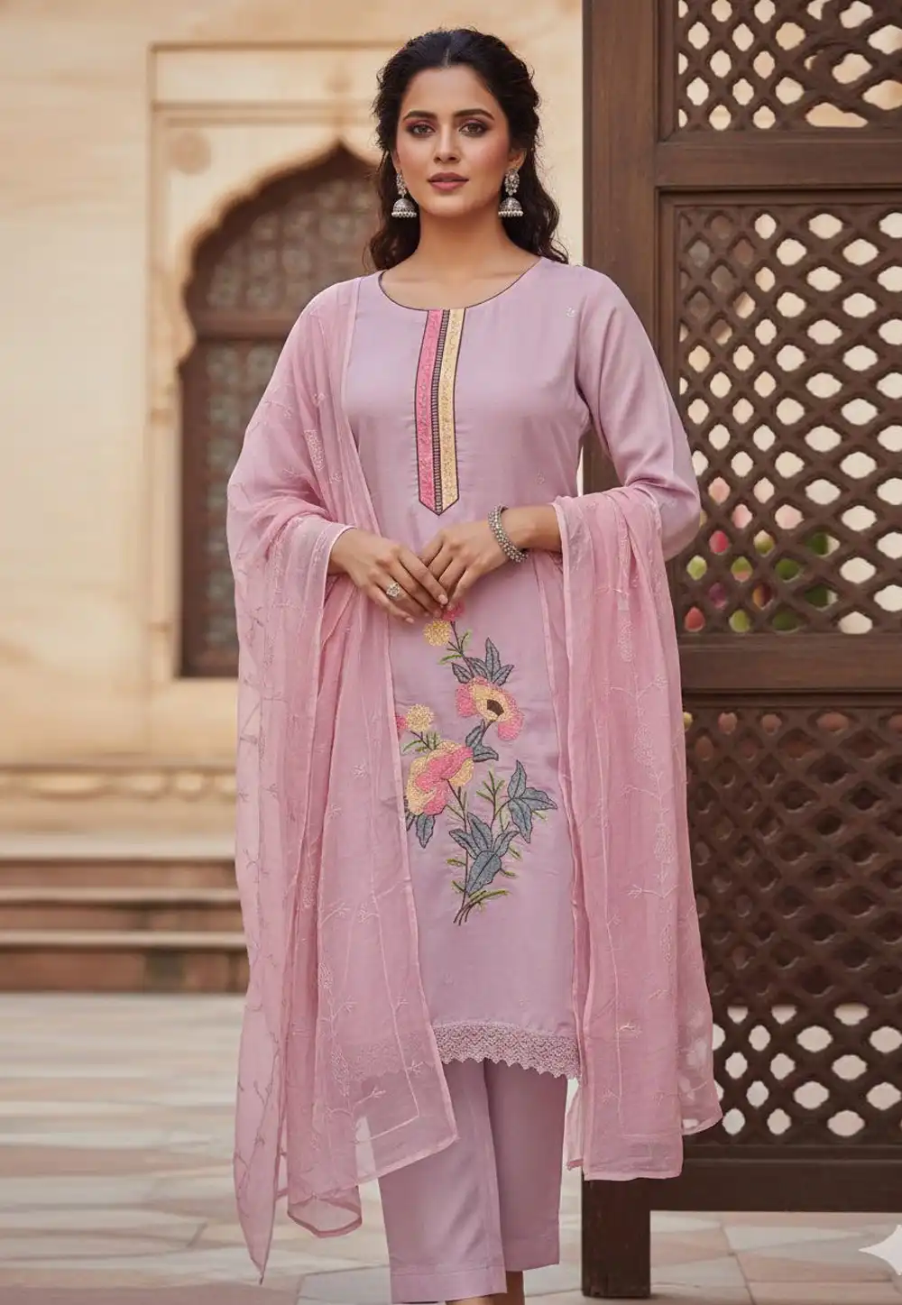 Pink Silk Pakistani Suit 330316