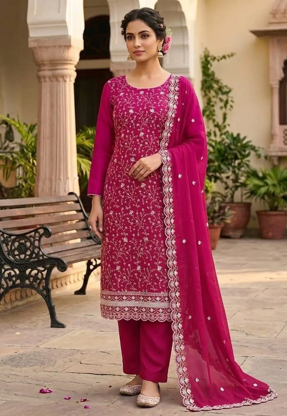 Pink Silk Pant Style Suit 330897