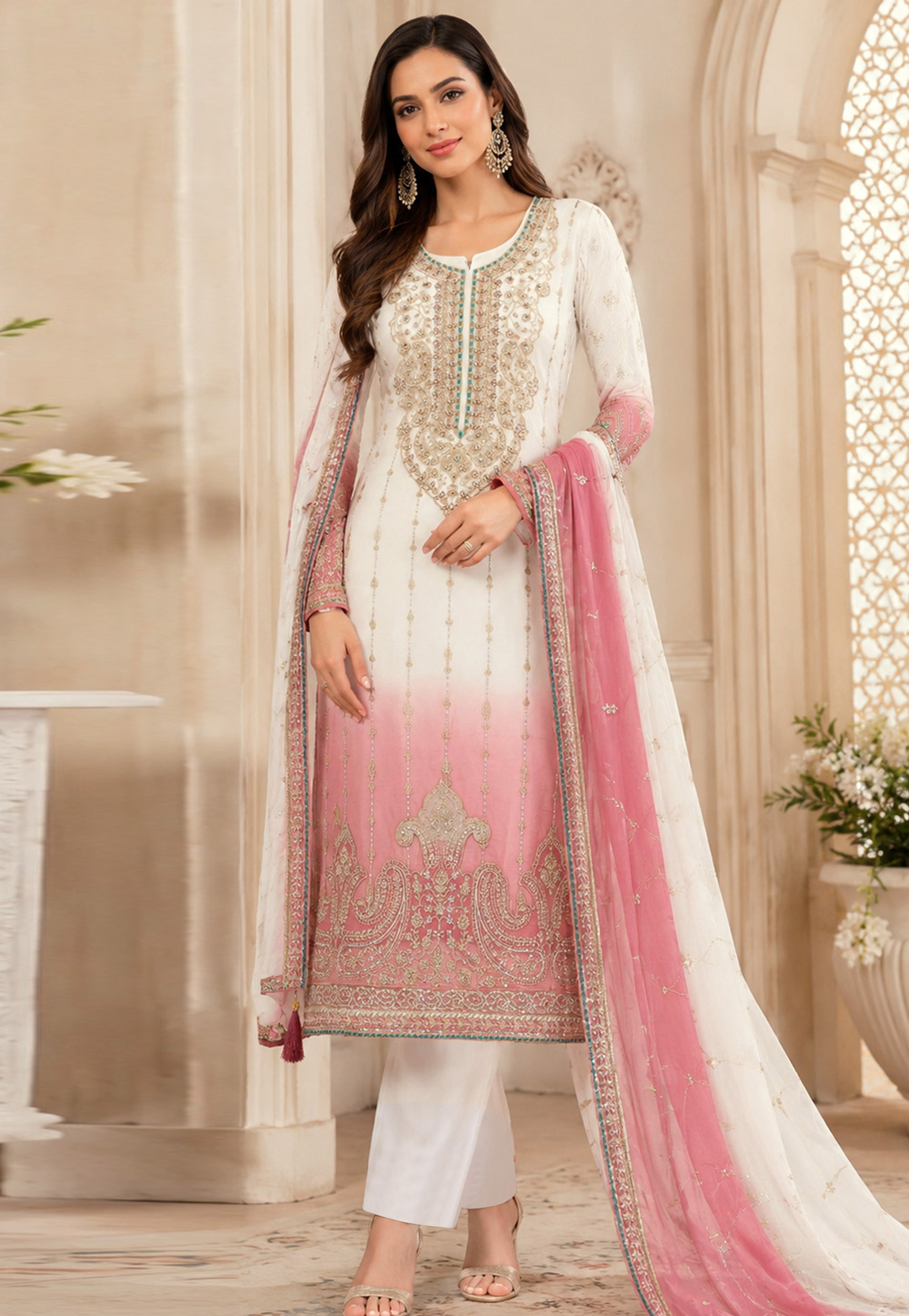 Pink Silk Pant Style Suit 330367