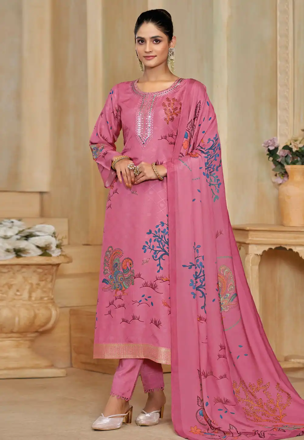 Pink Silk Pant Style Suit 328919