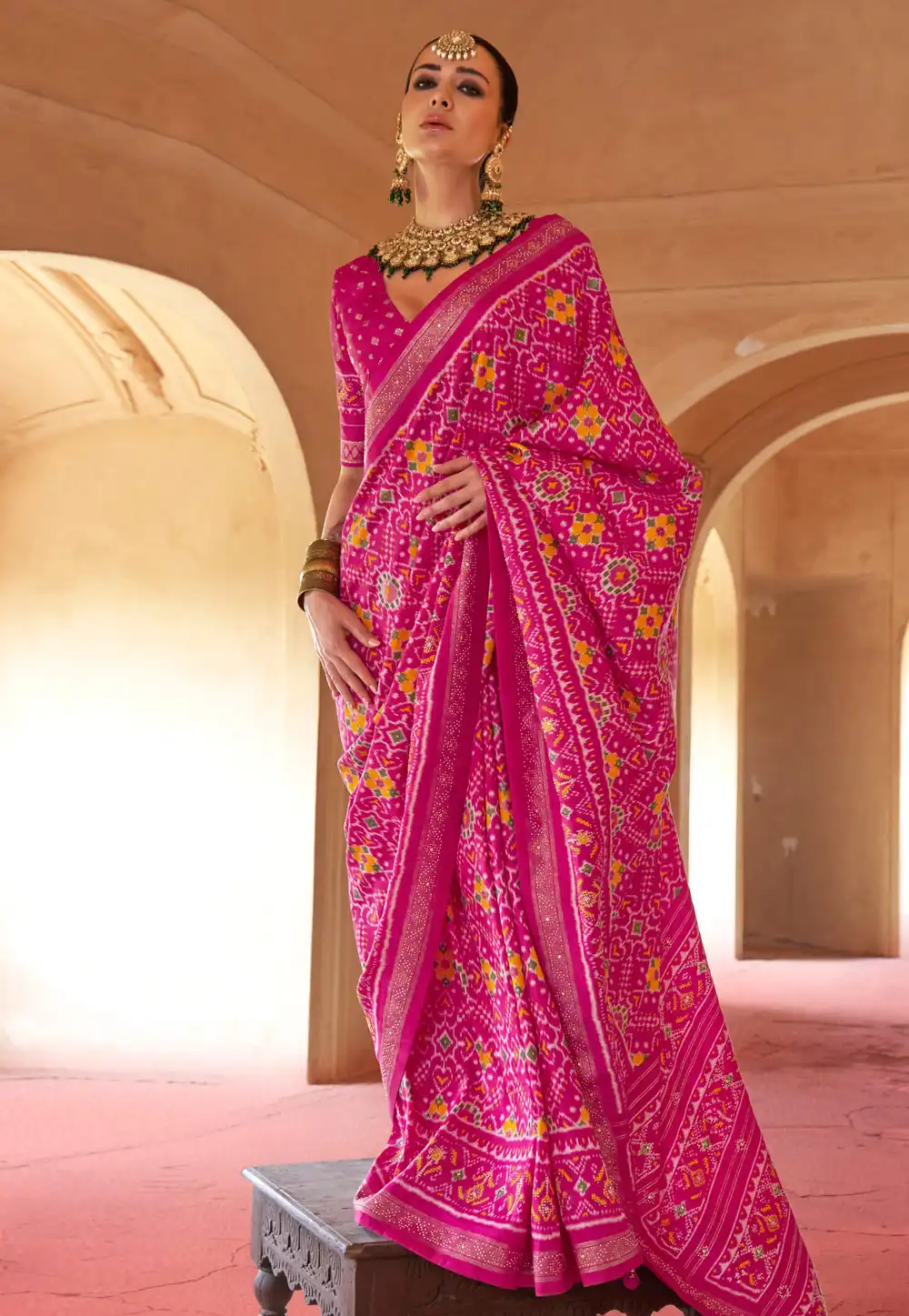Pink Silk Patola Saree 314801