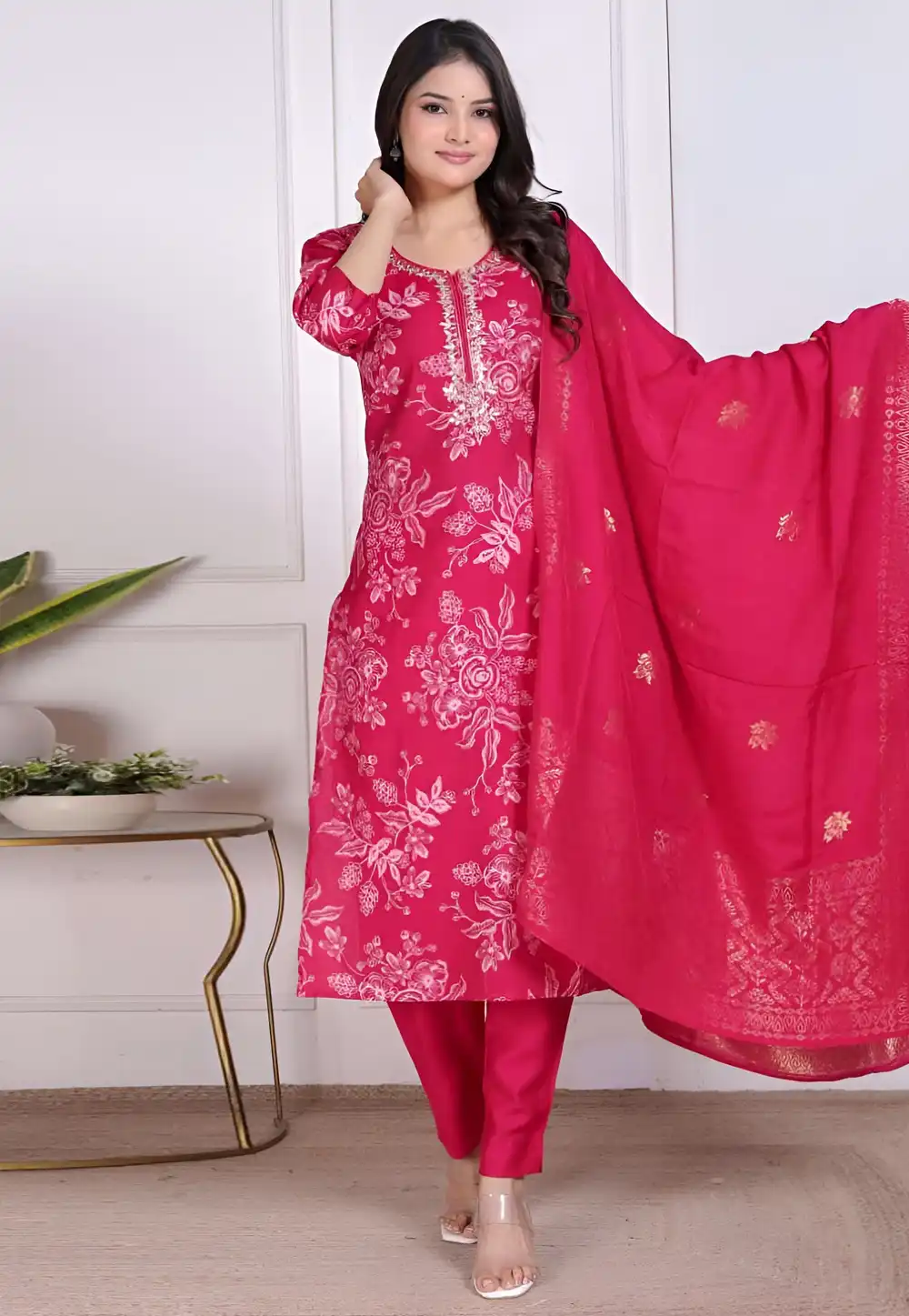 Pink Silk Readymade Pakistani Suit 329416