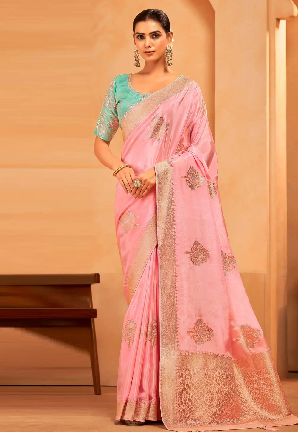 Pink Silk Saree With Blouse 335801
