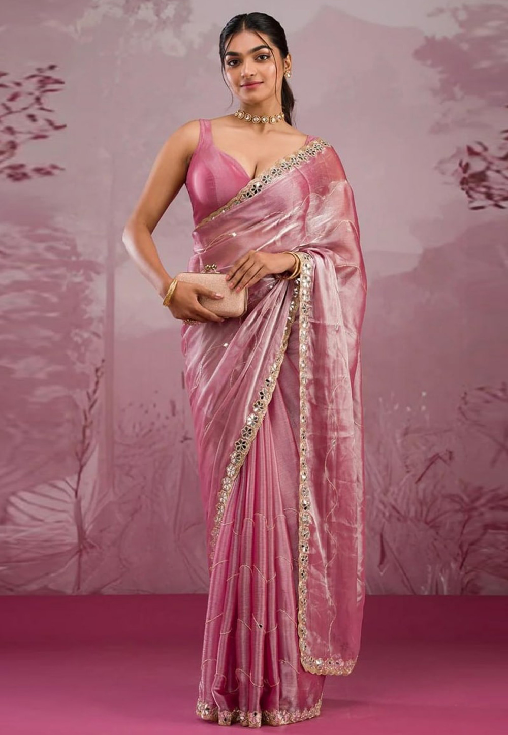 Pink Silk Saree With Blouse 311937