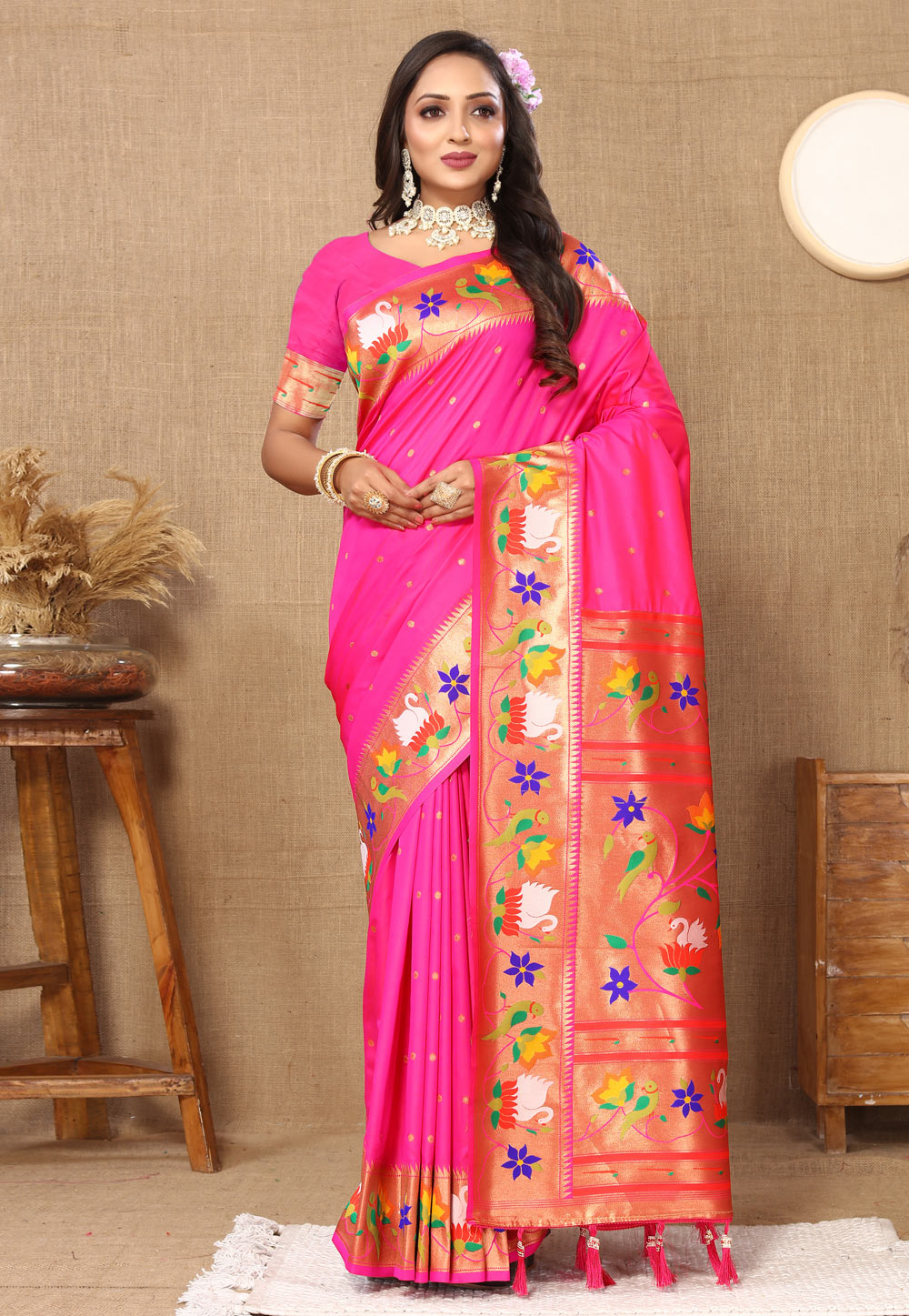 Pink Silk Saree With Blouse 308358