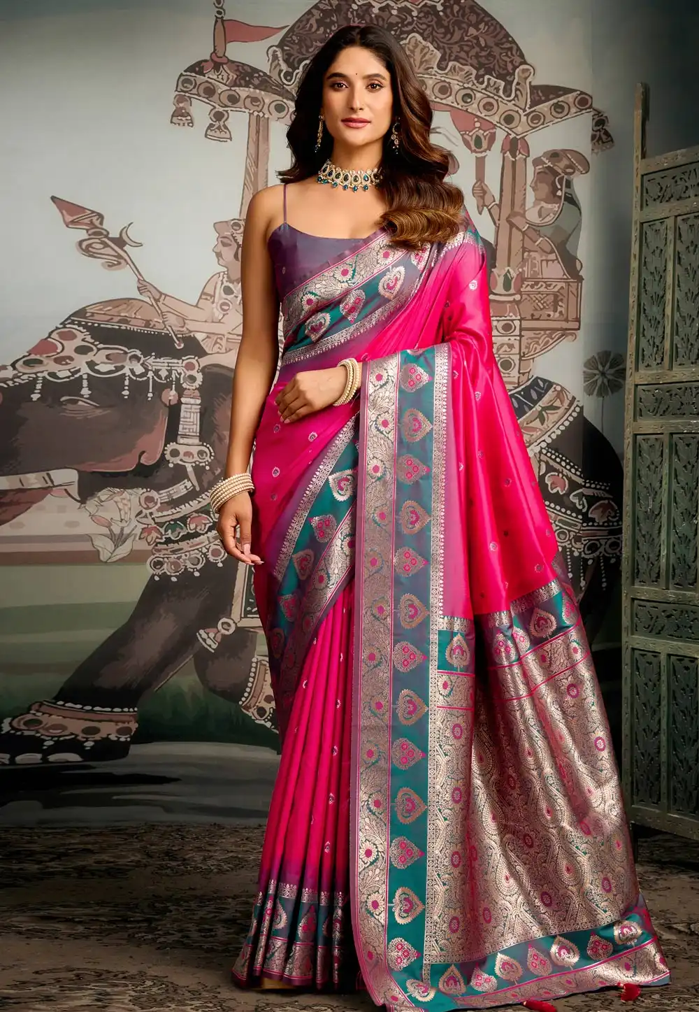 Pink Silk Saree With Blouse 317923
