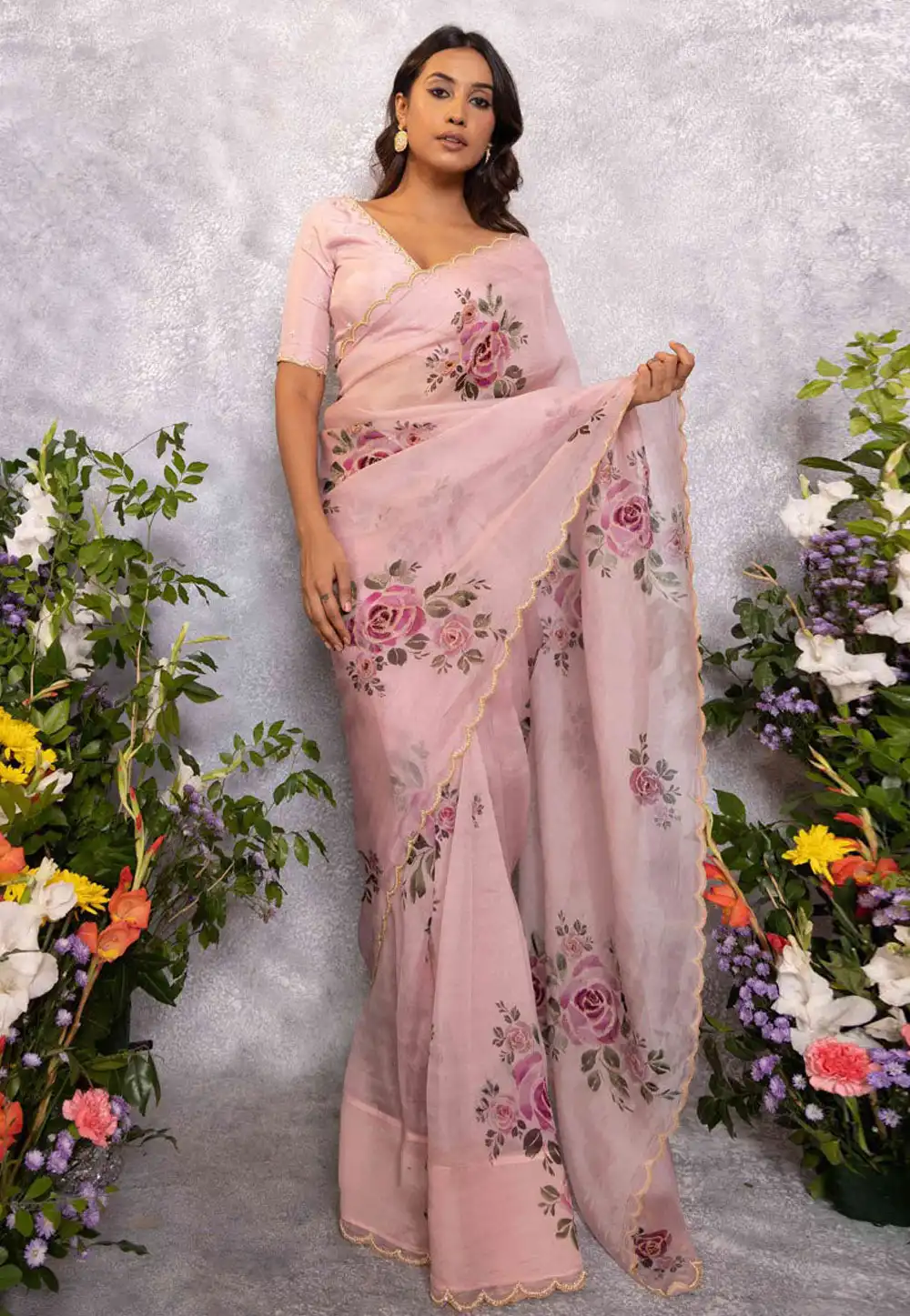 Pink Silk Saree With Blouse 315507