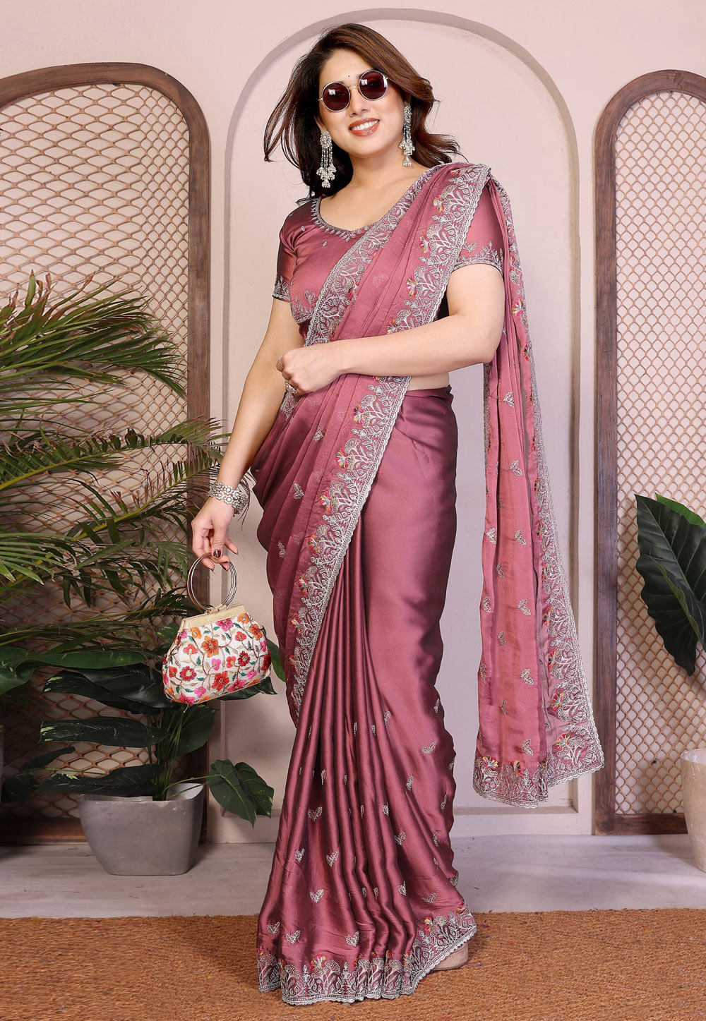 Pink Silk Saree With Blouse 327036