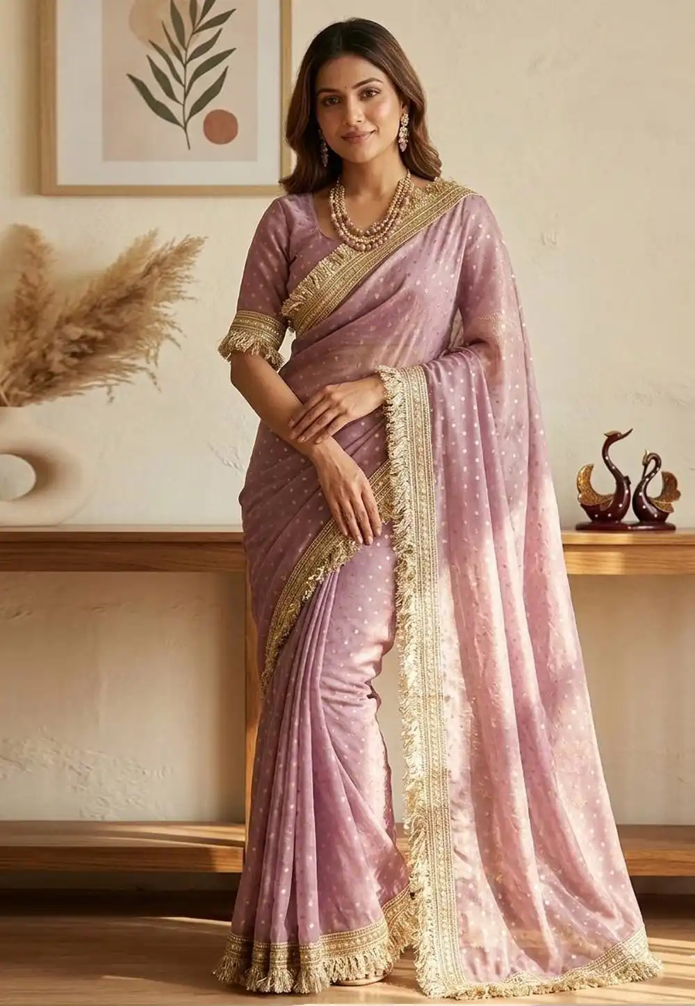Pink Silk Saree With Blouse 328154