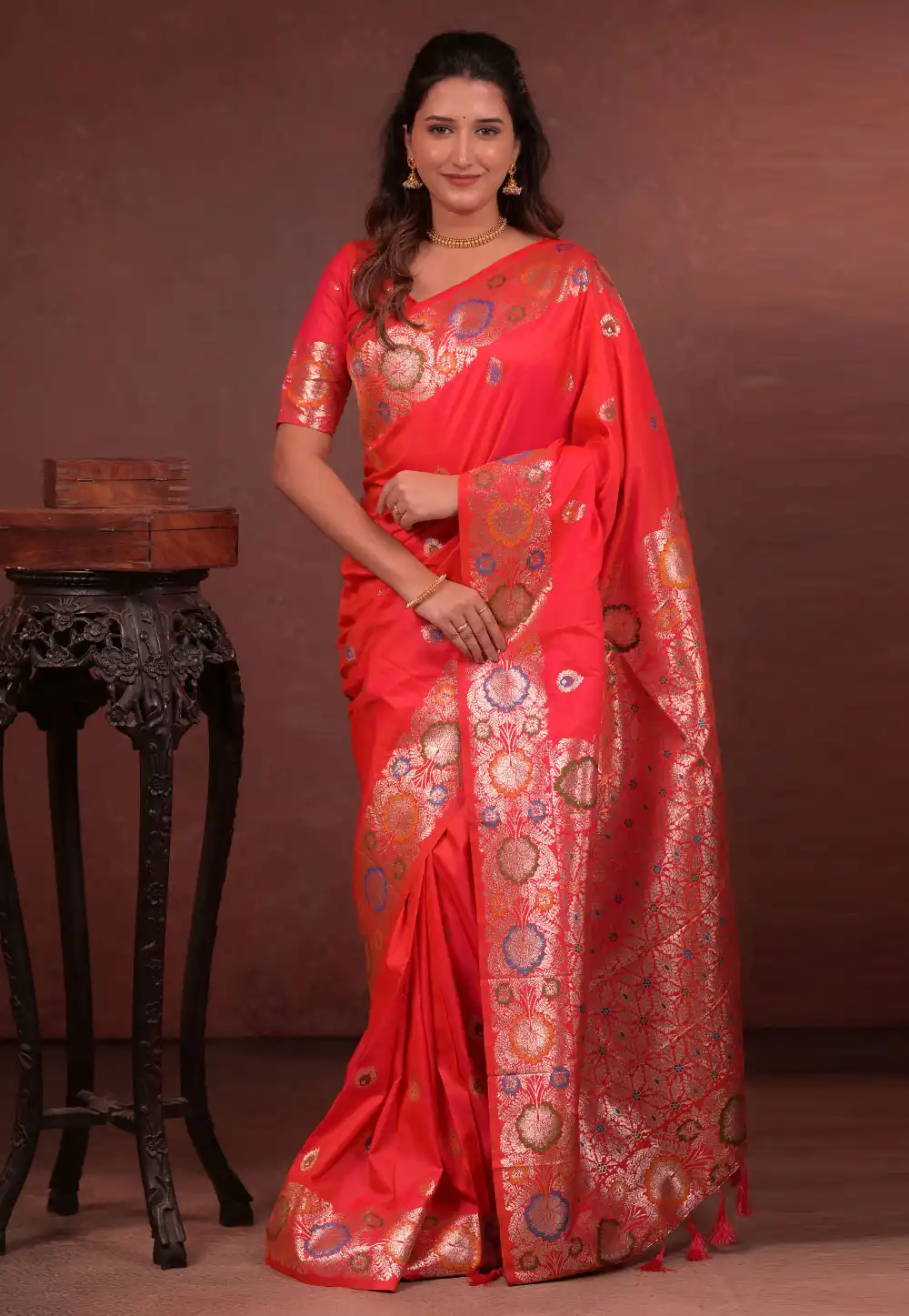 Pink Silk Saree With Blouse 329047
