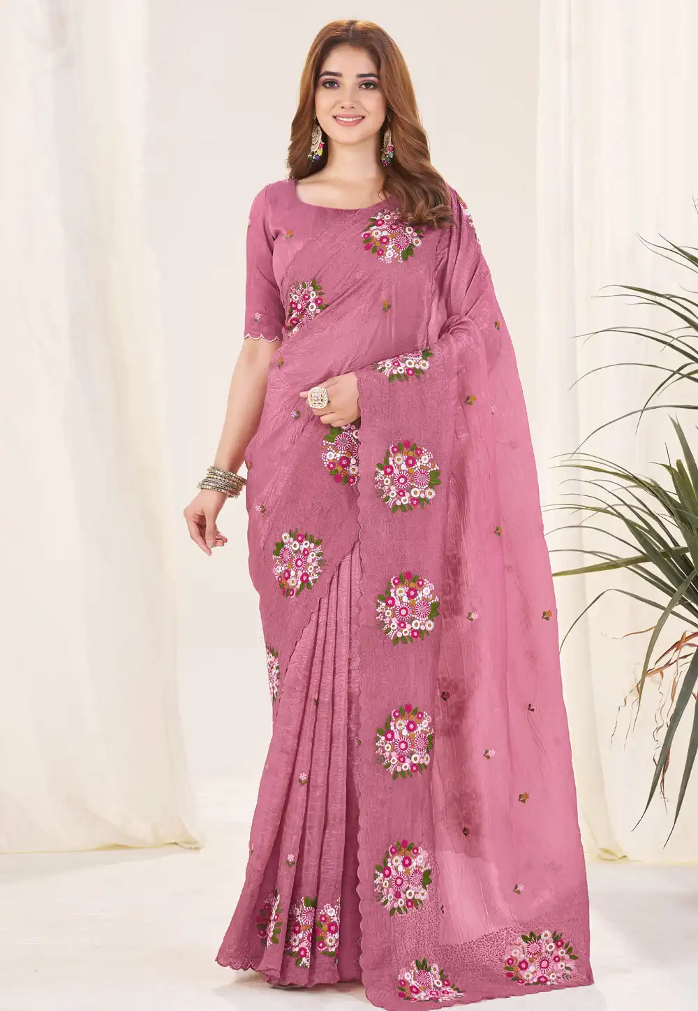 Pink Silk Saree With Blouse 317142
