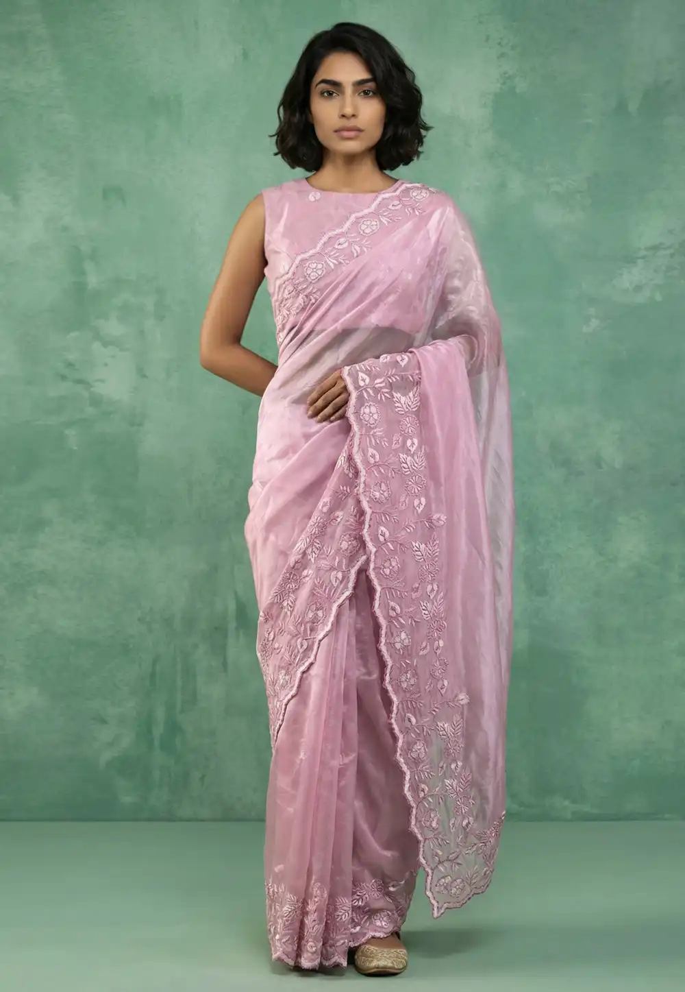Pink Silk Saree With Blouse 329012
