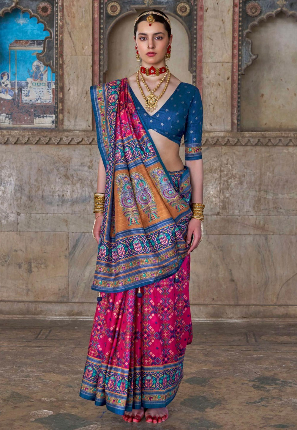 Pink Silk Saree With Blouse 318448