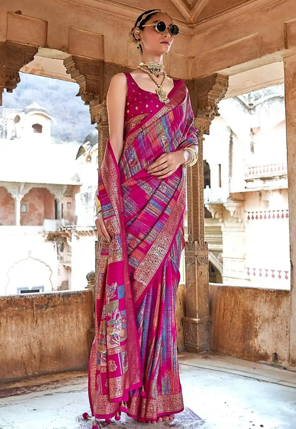 Pink Silk Saree With Blouse 318453