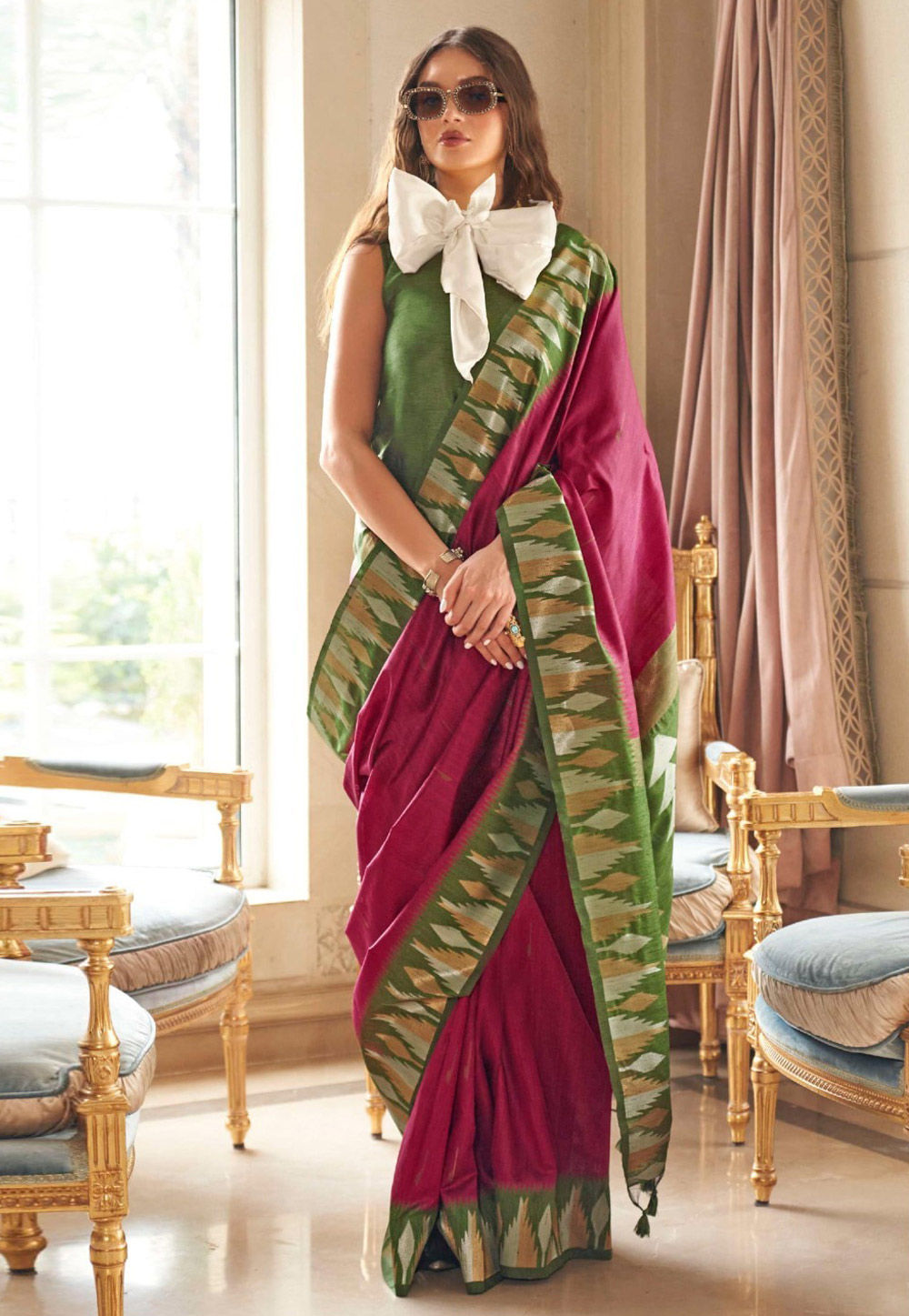 Pink Silk Saree With Blouse 323223