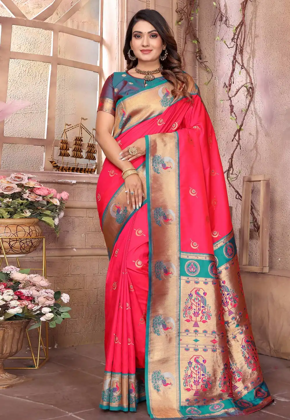Pink Silk Saree With Blouse 320641