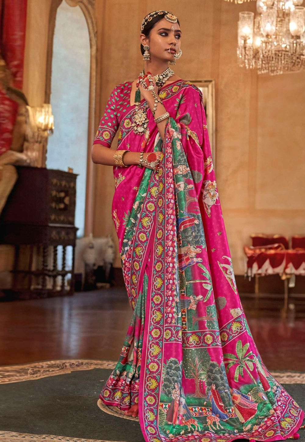 Pink Silk Saree With Blouse 325280
