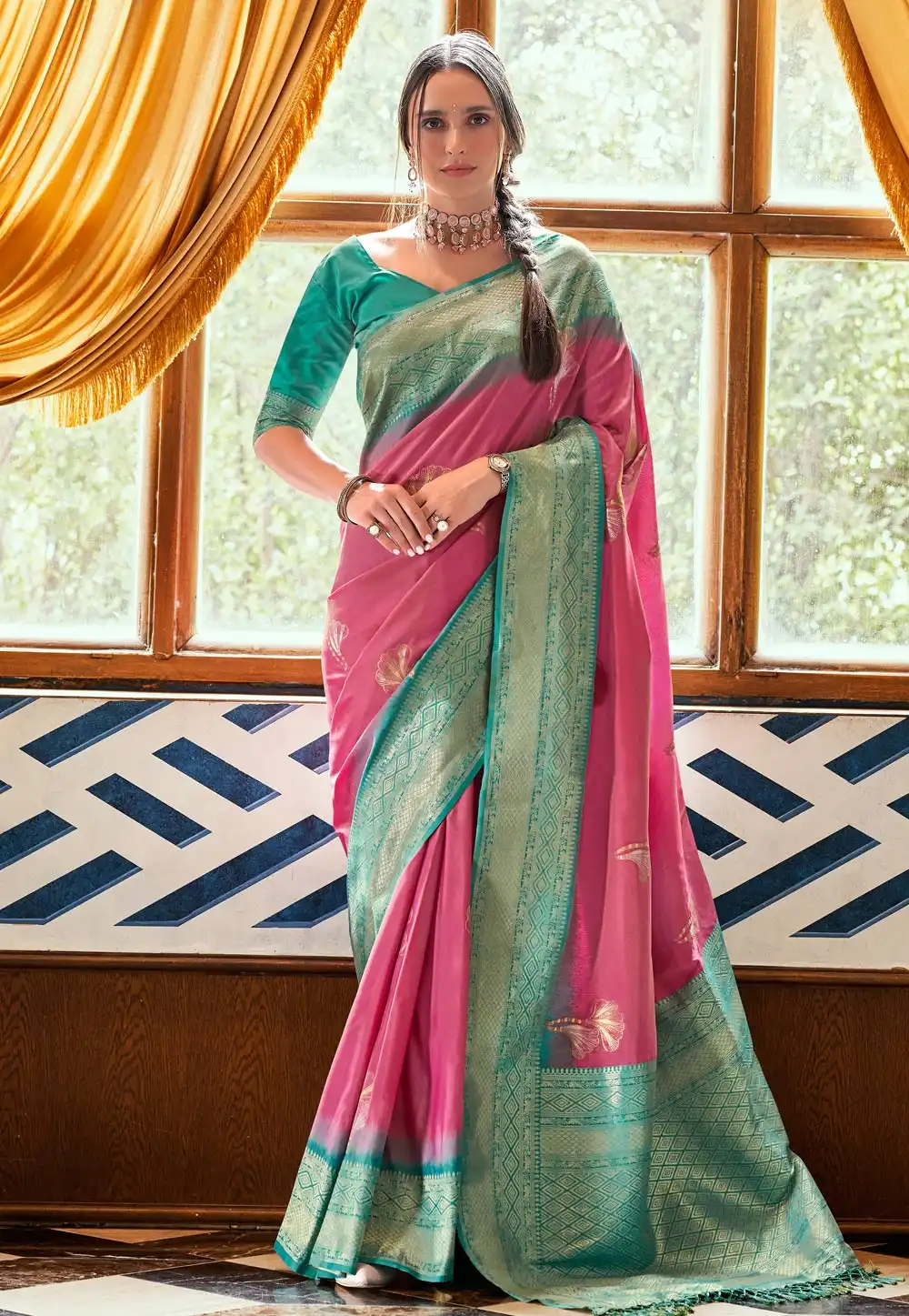 Pink Silk Saree With Blouse 287695