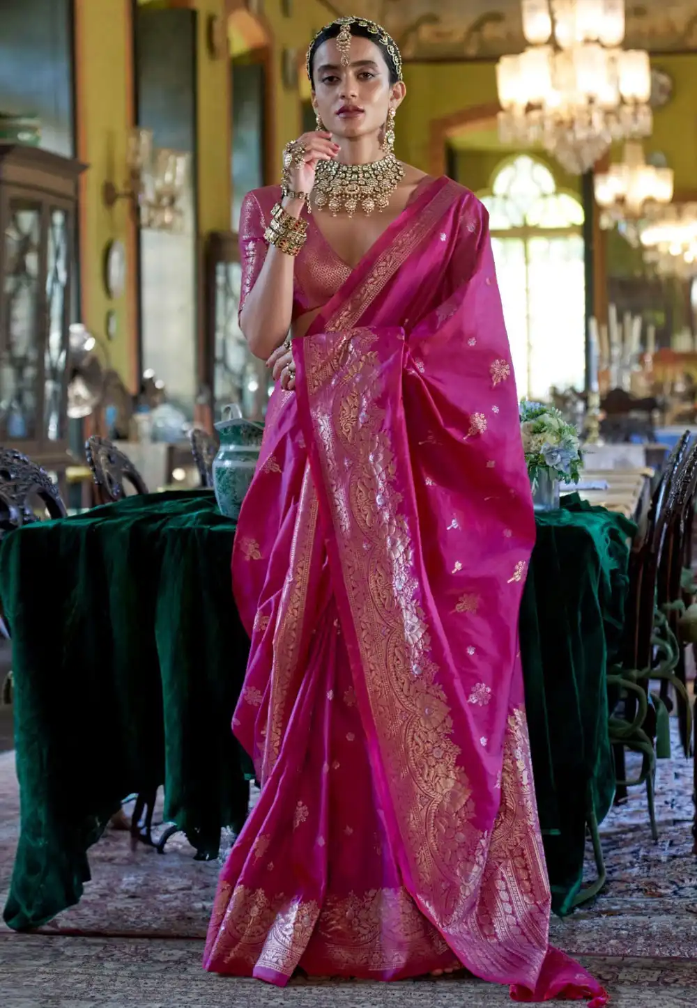 Pink Silk Saree With Blouse 325875