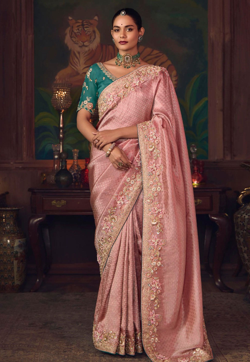 Pink Silk Saree With Blouse 319746