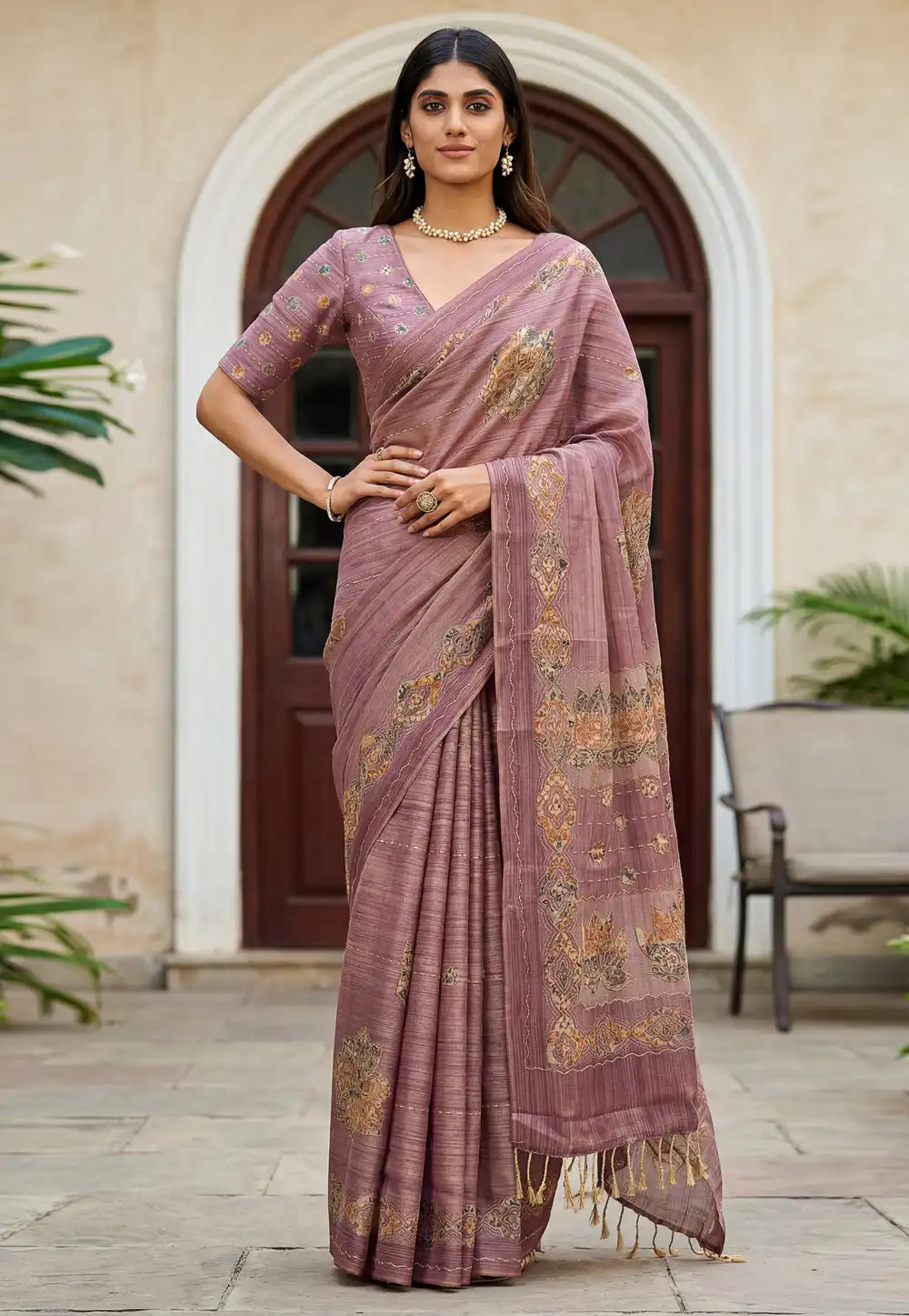 Pink Silk Saree With Blouse 328840