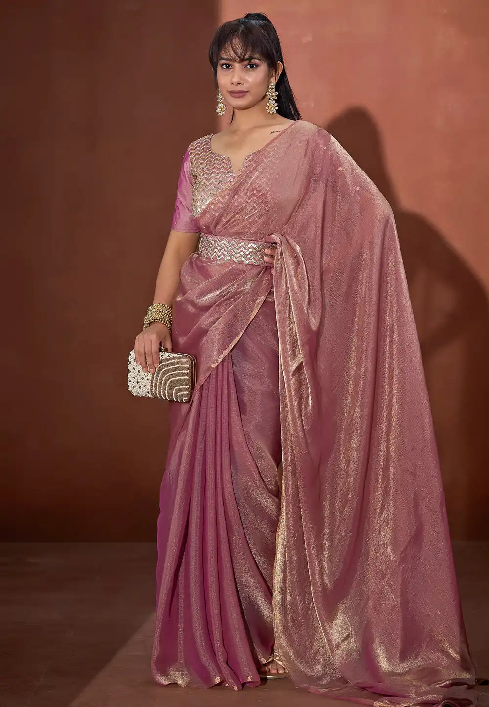 Pink Silk Saree With Blouse 327768