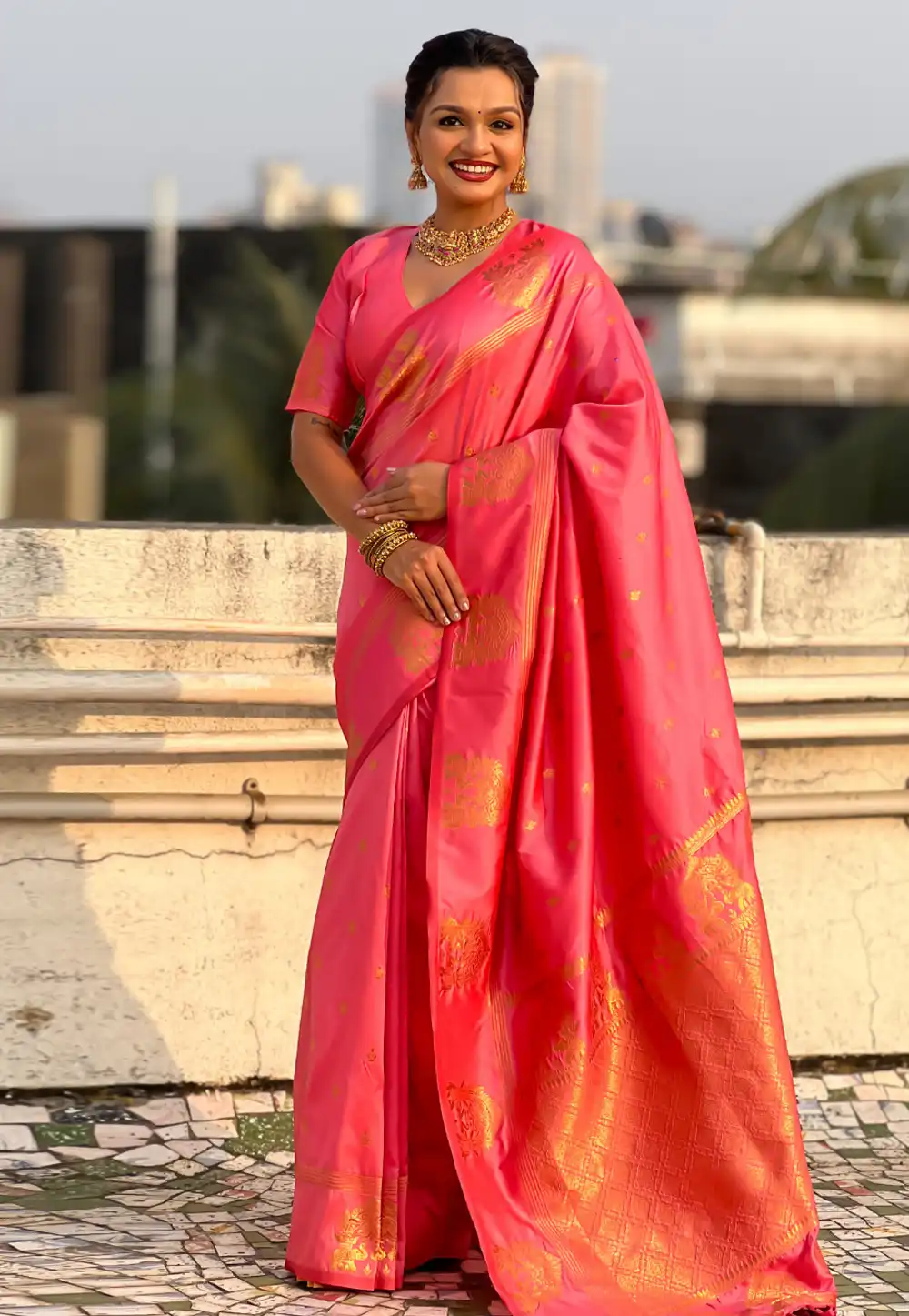Pink Silk Saree With Blouse 325265