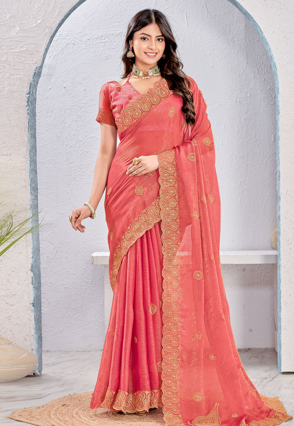 Pink Silk Saree With Blouse 311942