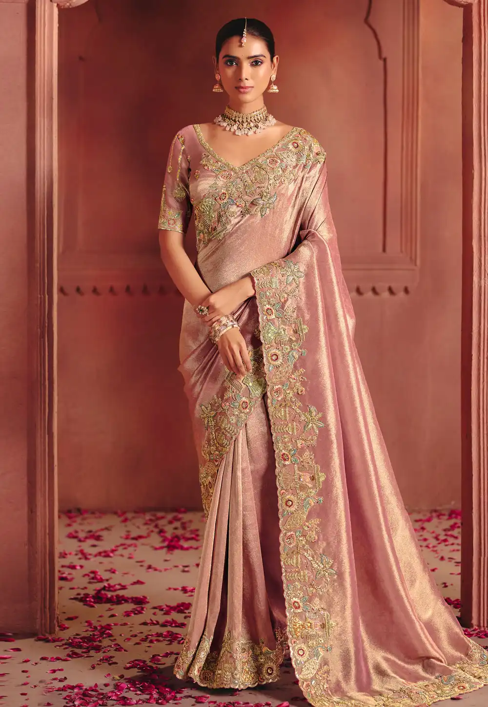 Pink Silk Saree With Blouse 324664