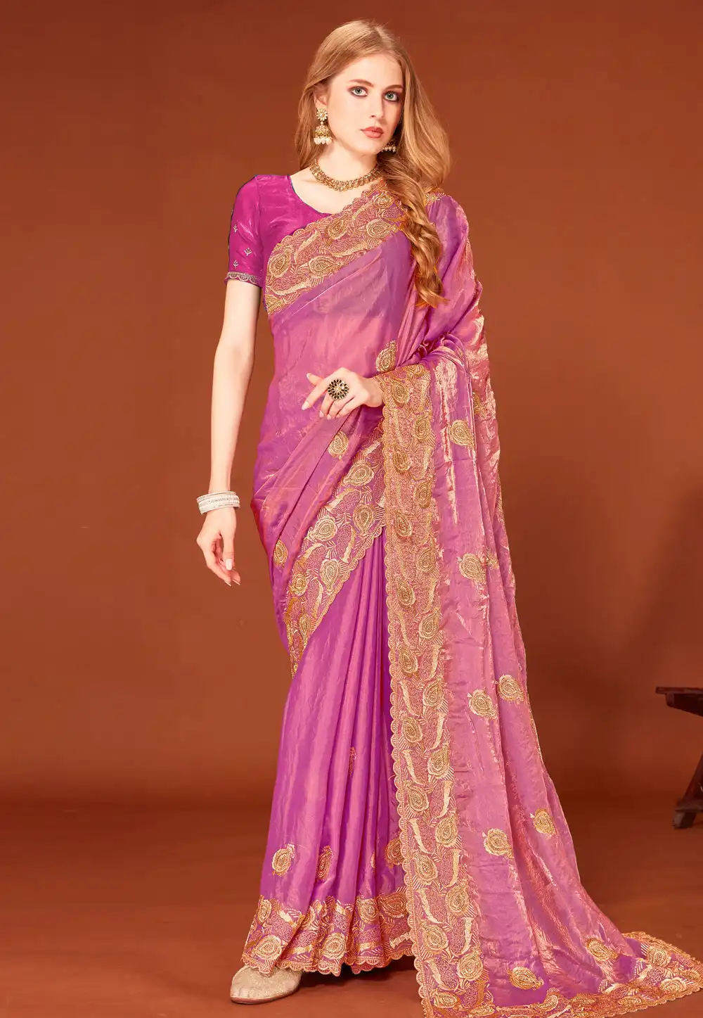 Pink Silk Saree With Blouse 315960