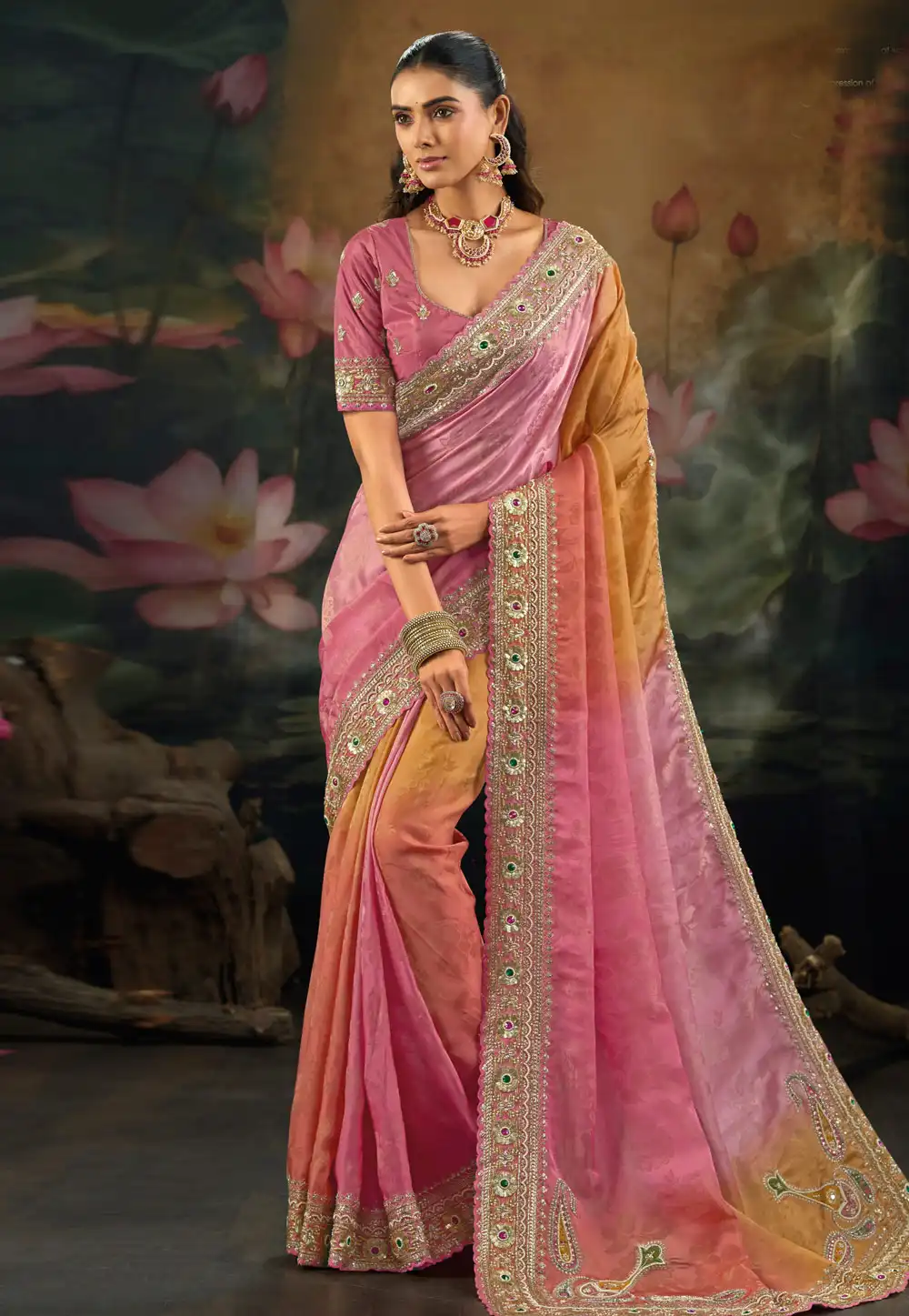 Pink Silk Saree With Blouse 325722