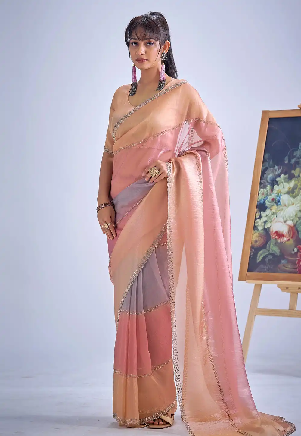 Pink Silk Saree With Blouse 327791