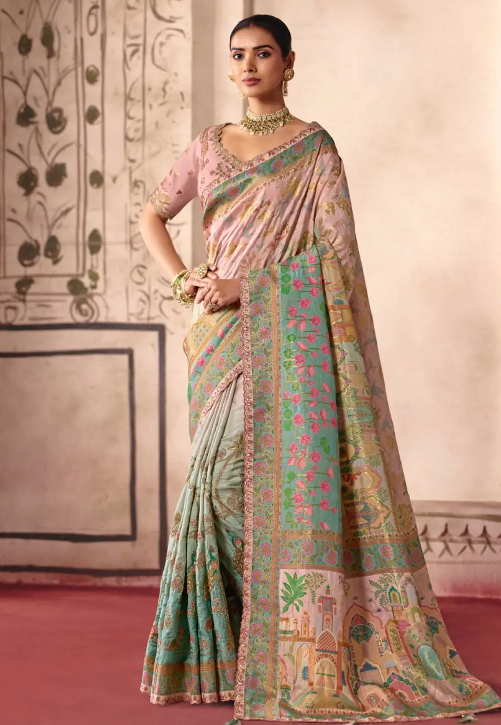 Pink Silk Saree With Blouse 336453