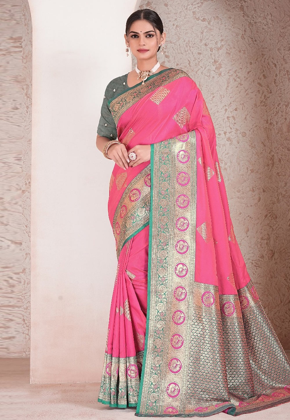 Pink Silk Saree With Blouse 312289
