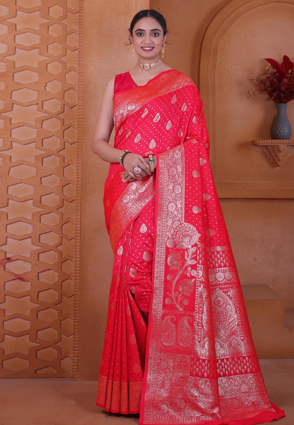 Pink Silk Saree With Blouse 312299