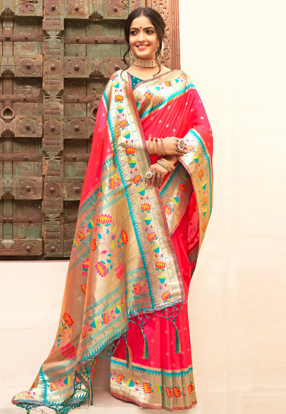 Pink Silk Saree With Blouse 317468