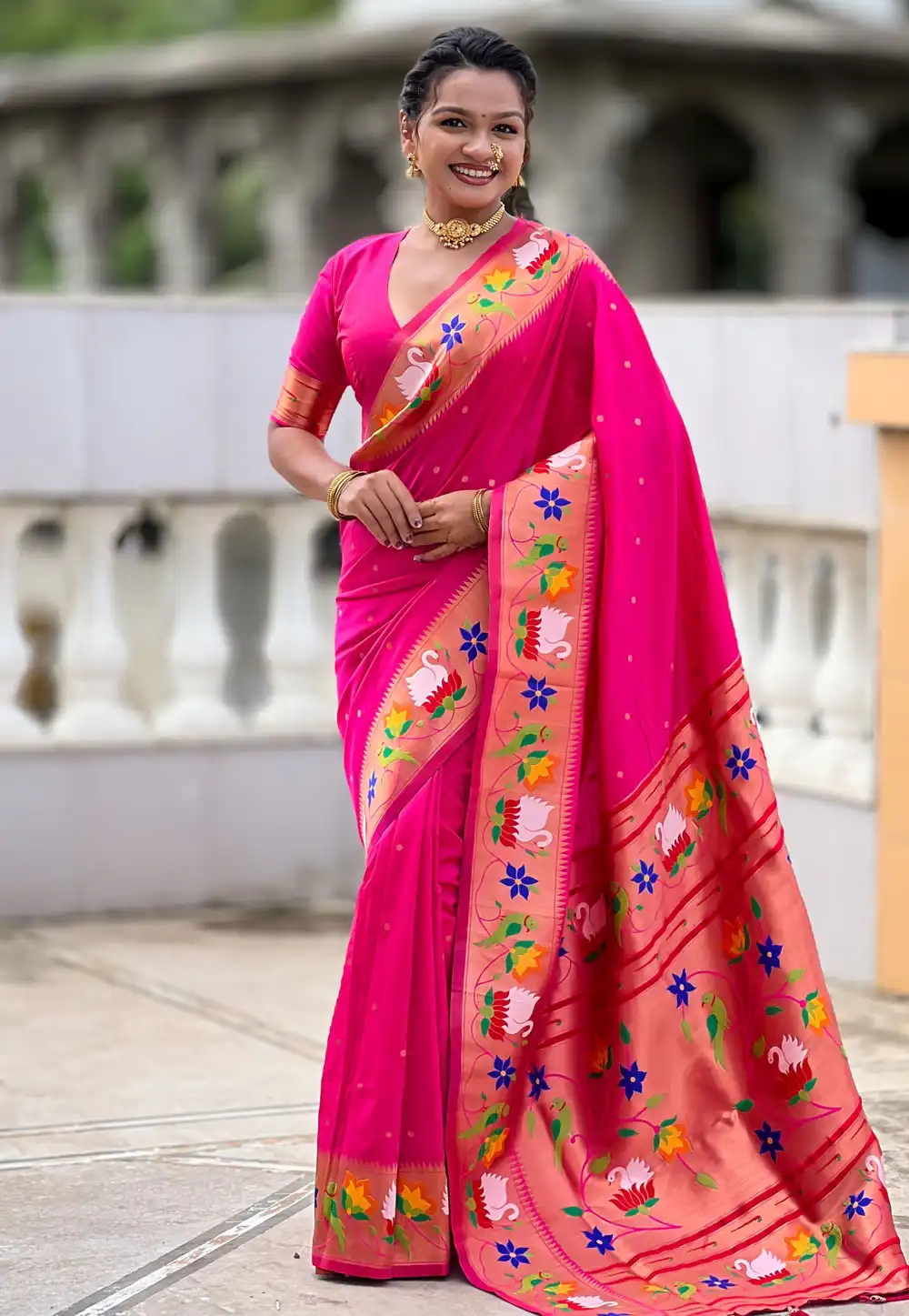 Pink Silk Saree With Blouse 317710