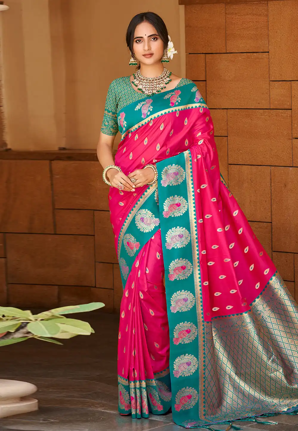 Pink Silk Saree With Blouse 323560