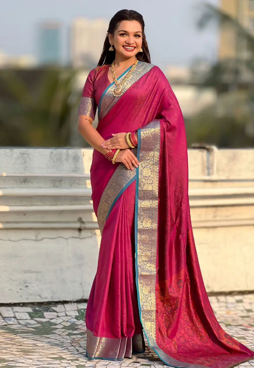 Pink Silk Saree With Blouse 326504