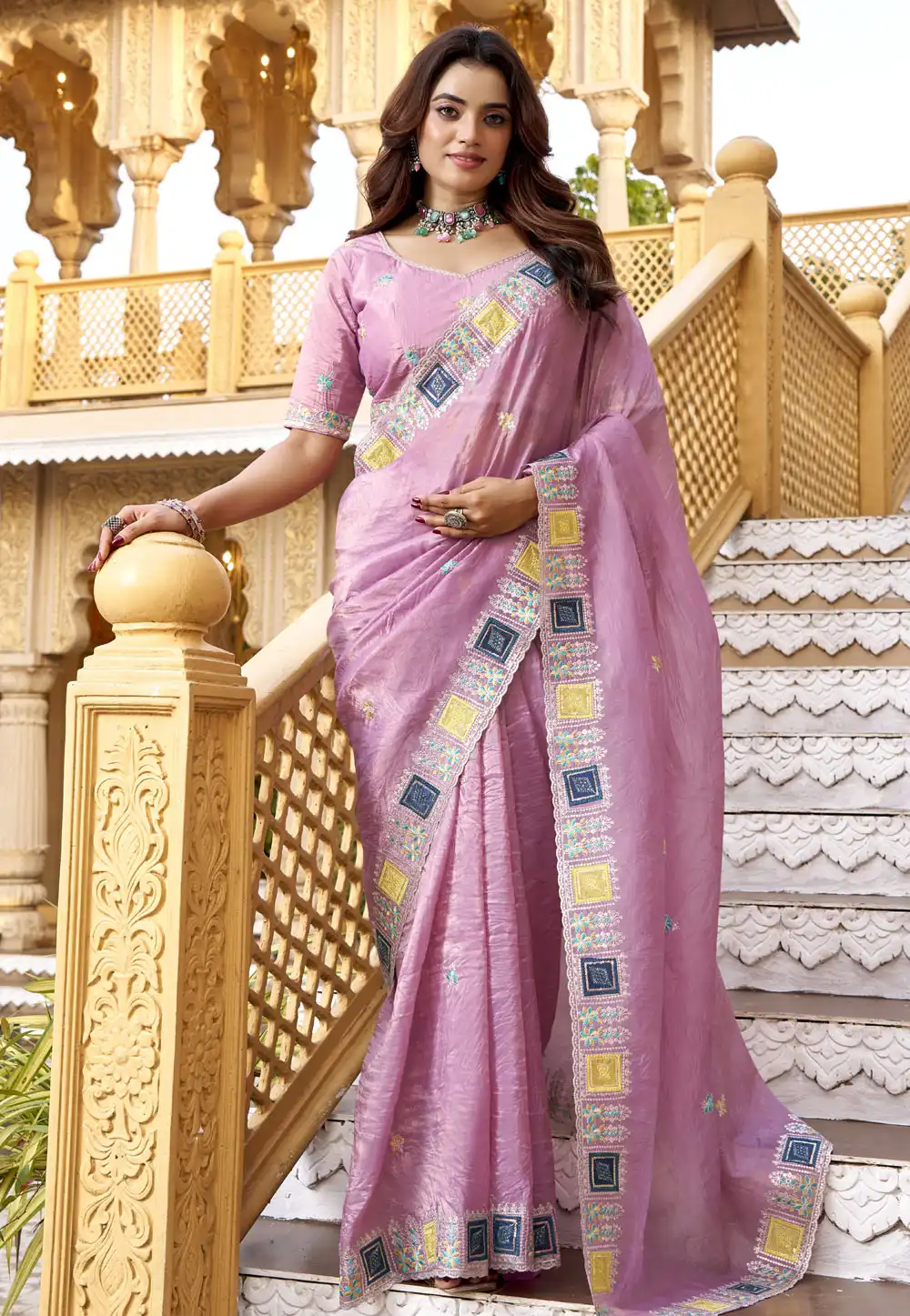Pink Silk Saree With Blouse 326533